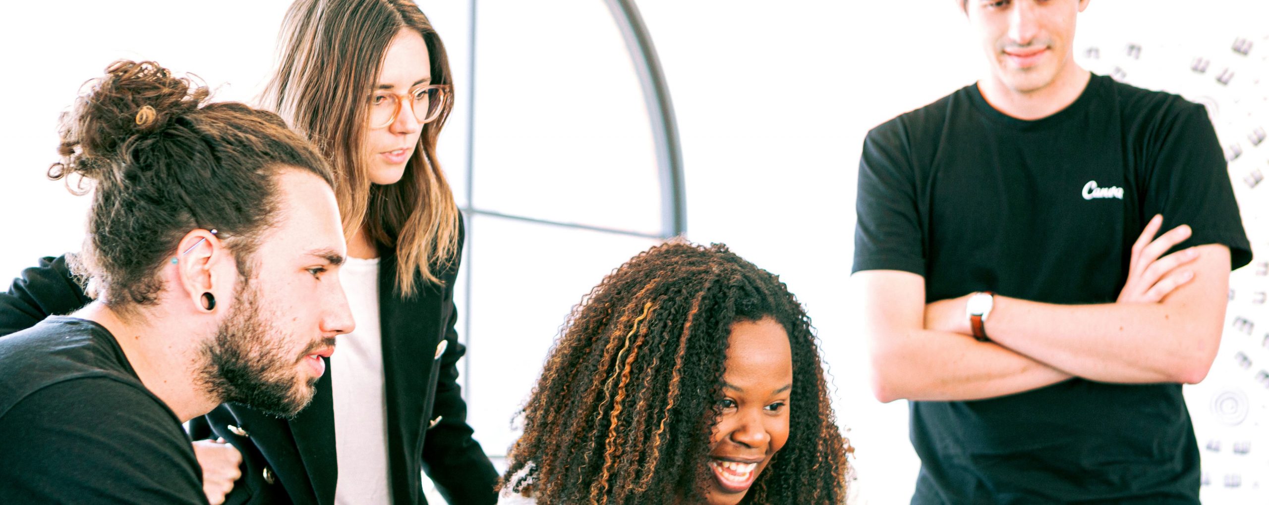 Women Happy At Computer Marketing