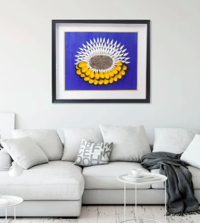 Couch With Sunflower Painting Home Decor