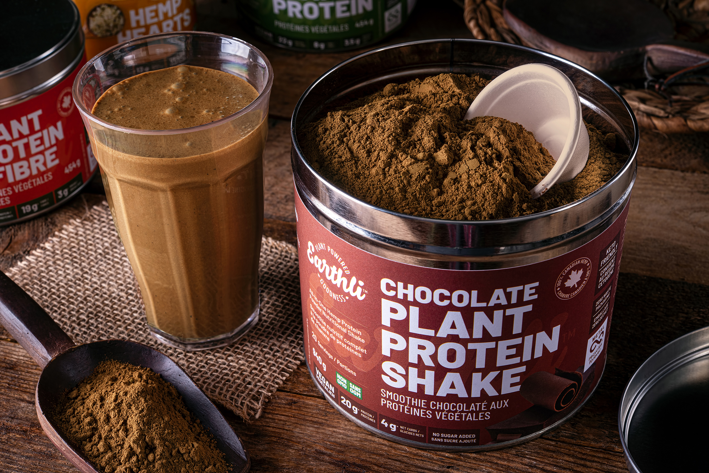 plant-based chocolate protein shake by Earthli
