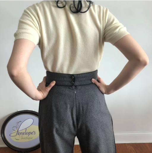 Gray-Pants-Beige-Shirt
