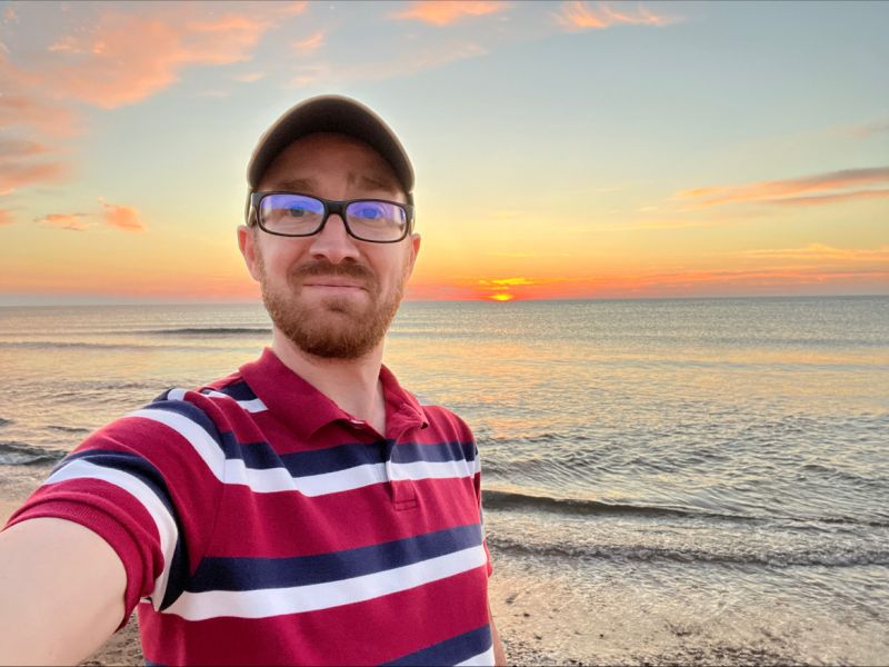 Sean Meister Nova Scotia Beach at Sunset Selfie Some Good Media Communications
