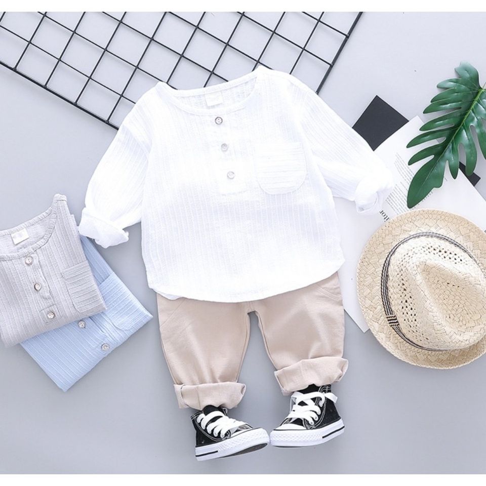 cotton baby clothes outfit with straw hat