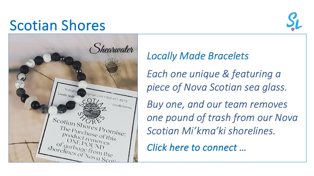 SL graphic Scotian Shores Bracelet wth Nova Scotia Sea-glass Mar 2024