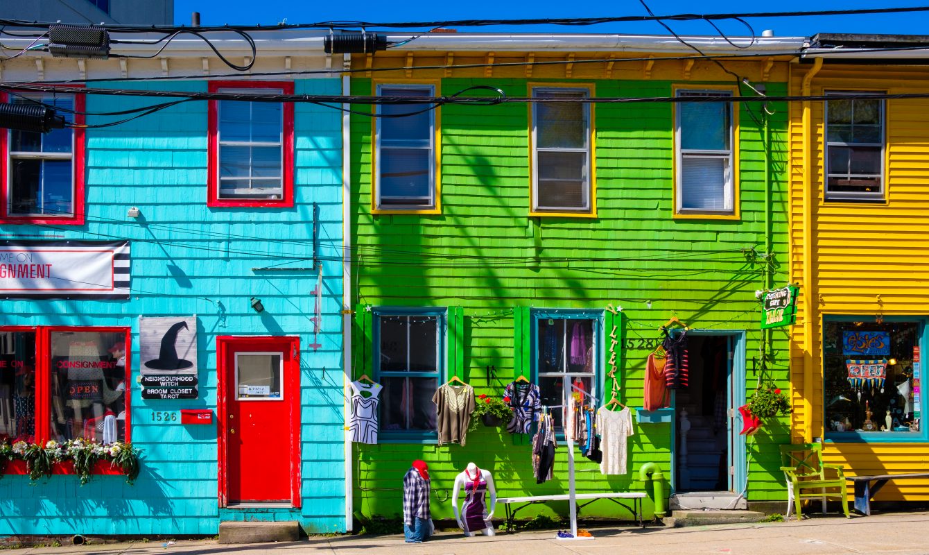 Colourful small local shops in Halifax Nova Scotia