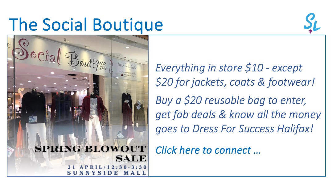 SL graphic The Social Boutique Special Promo Blow-out Sale Apr 2024. Pre-loved Clothing