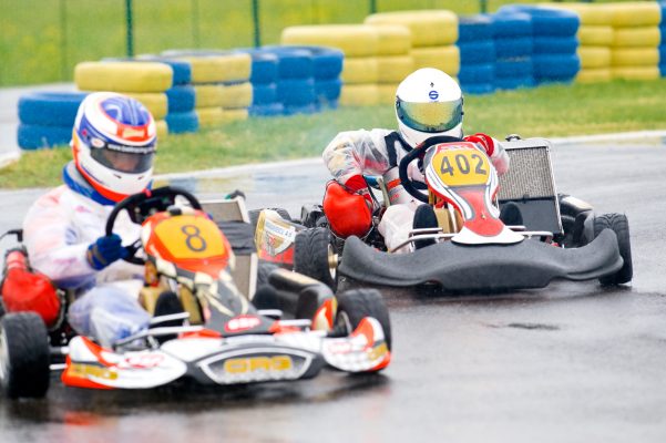 karting racers on a track